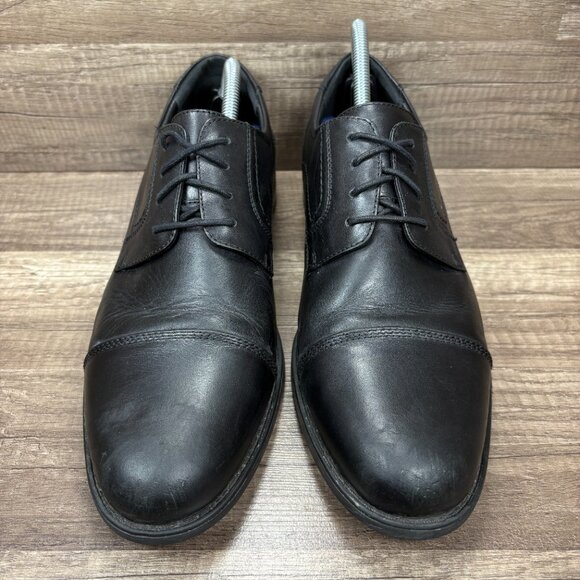 Florsheim Cap Toe Oxford Leather Black Mens US Size 10 11827-001 Shoes - Picture 2 of 9